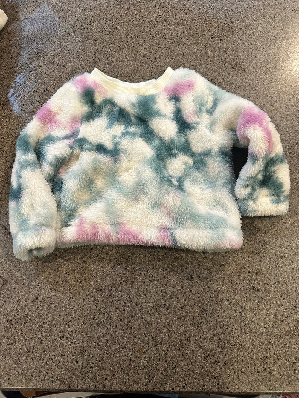 Cozy Tie-Dye Faux Fur Sweater - Pastel Multicolor